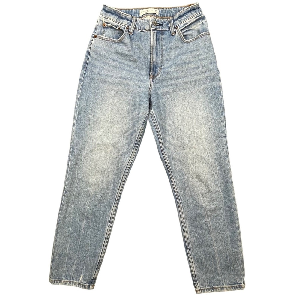 Abercrombie & Fitch Light Wash Curve Love The Mom High Rise Jeans Womens 0s